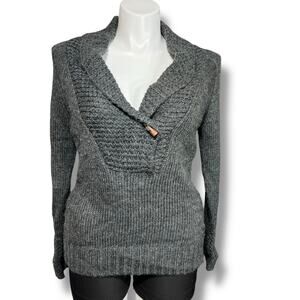 Guide Series Womens Wool Alpaca Blend Knit Sweater Pullover Comfy Gray Large
